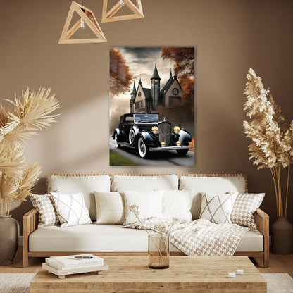 Lüks Vintage Klasik Araba Cam Tablo