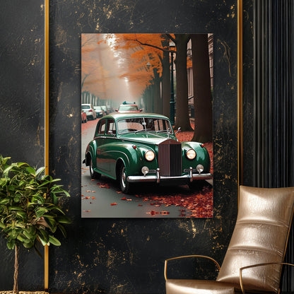 Vintage Rolls Royce Sonbahar Cam Tablo – Zamansız Lüks