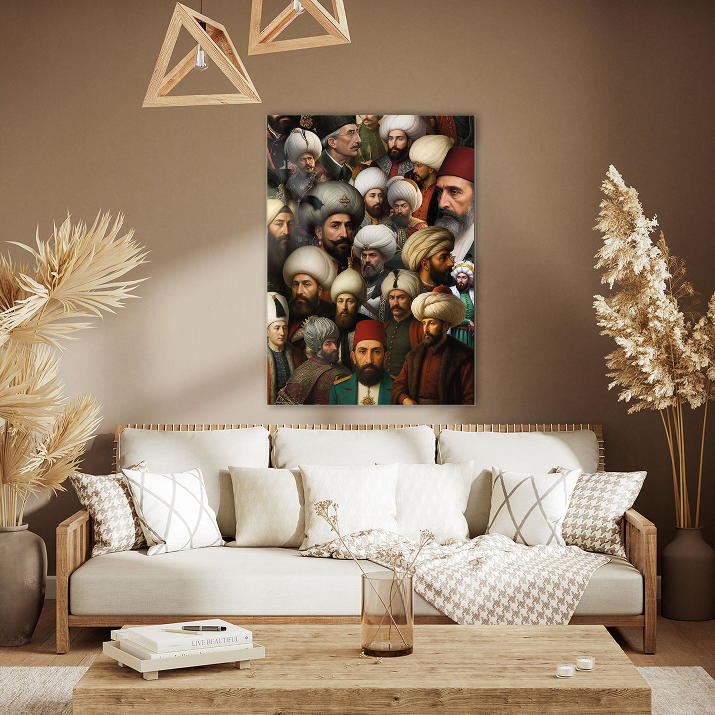 Osmanlı Padişahları Toplu Tarihi Portre Cam Tablo