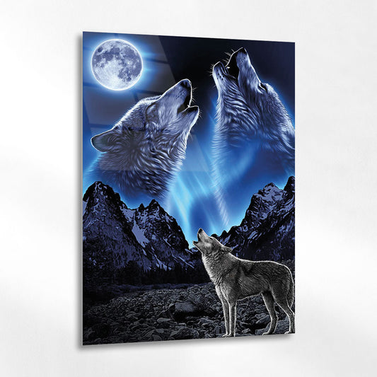 Kurt Uluma Ay Işığı Fantastik Cam Tablo - 4 mm Temperli Cam Tablo - Ev, ofis dekorasyon