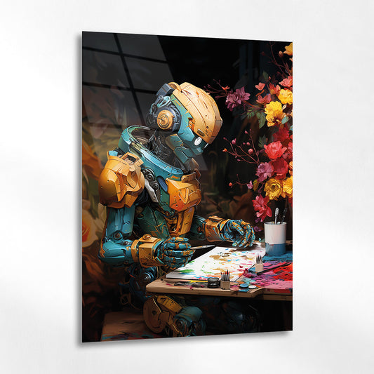 Yaratıcı Robot Cam Tablo - 4 mm Temperli Cam Tablo - Ev, ofis dekorasyon
