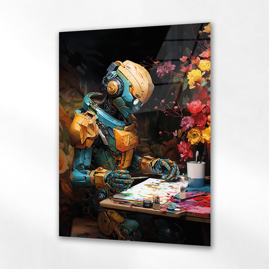 Yaratıcı Robot Cam Tablo - 4 mm Temperli Cam Tablo - Ev, ofis dekorasyon