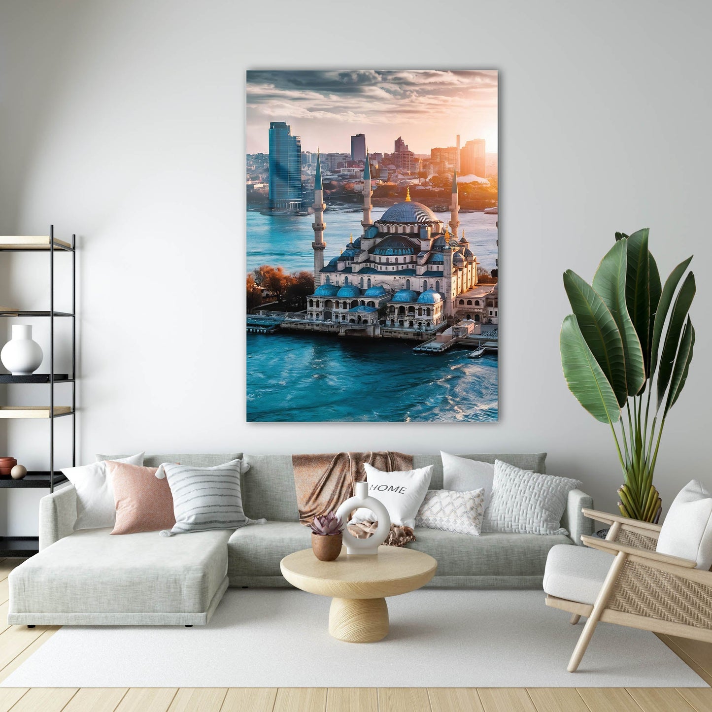 Boğaz Manzaralı İstanbul Cami Cam Tablo