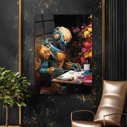 Yaratıcı Robot Cam Tablo - 4 mm Temperli Cam Tablo - Ev, ofis dekorasyon