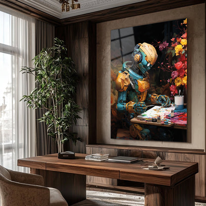 Yaratıcı Robot Cam Tablo - 4 mm Temperli Cam Tablo - Ev, ofis dekorasyon