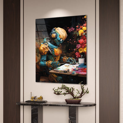 Yaratıcı Robot Cam Tablo - 4 mm Temperli Cam Tablo - Ev, ofis dekorasyon