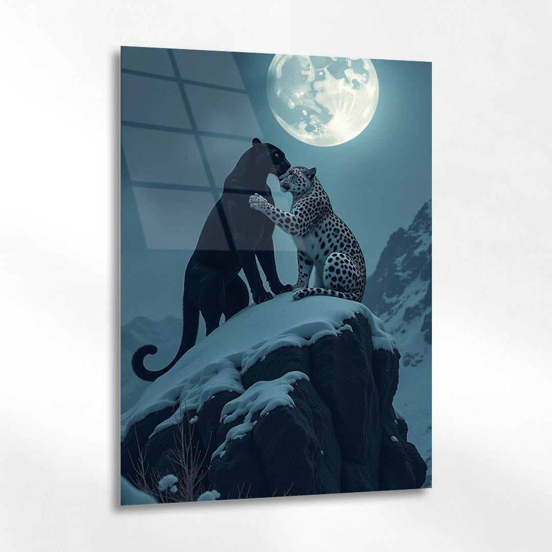 Ay Işığında Panther Çift Cam Tablo