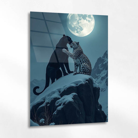 Ay Işığında Panther Çift Cam Tablo