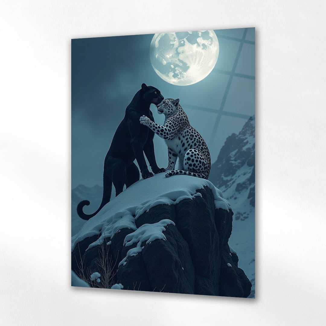 Ay Işığında Panther Çift Cam Tablo