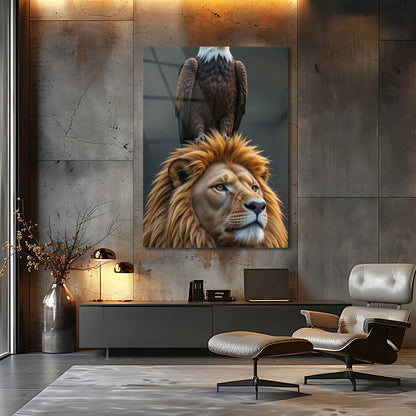 Aslan ve Kartal Zirve Cam Tablo