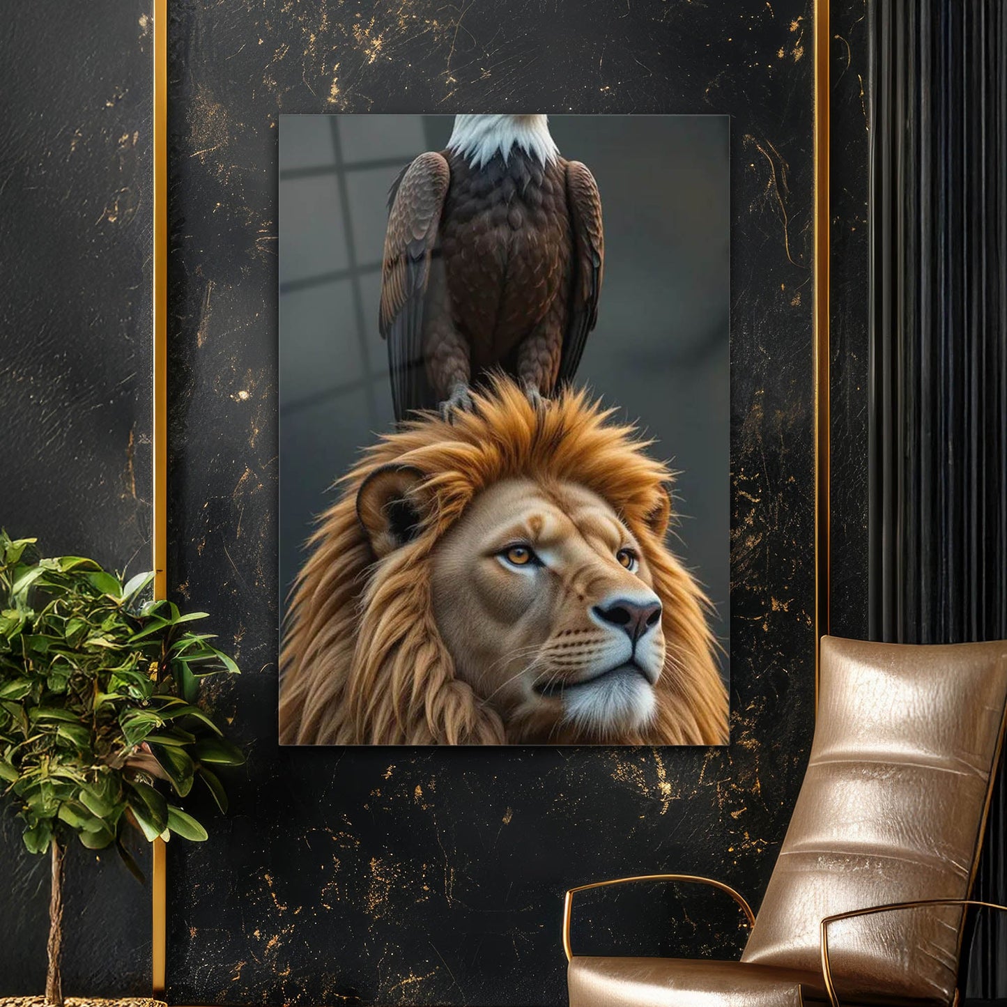 Aslan ve Kartal Zirve Cam Tablo