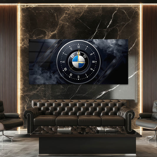 BMW Logolu Lüks Modern Cam Tablo