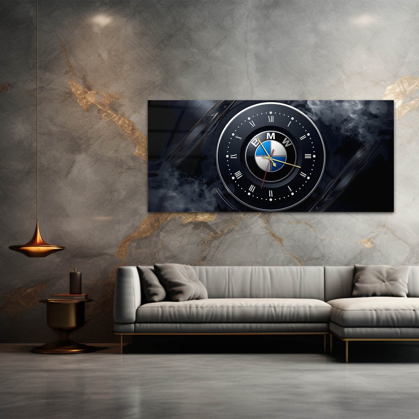 BMW Logolu Lüks Modern Cam Tablo