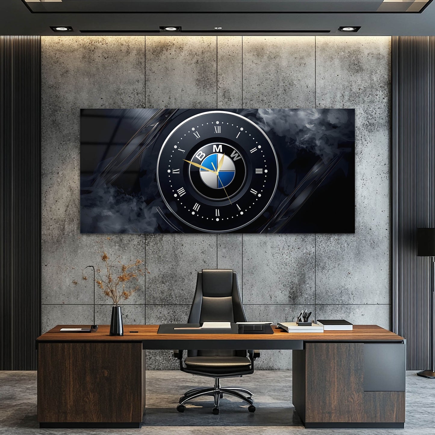 BMW Logolu Lüks Modern Cam Tablo