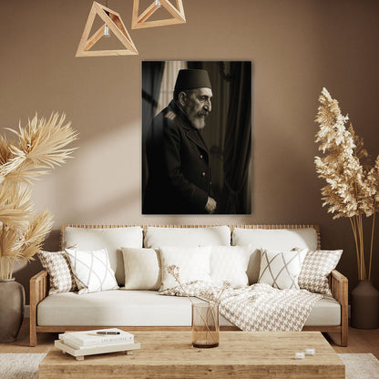 Sultan Abdülhamid Han Yaşlı Dönem Tarihi Portre Cam Tablo