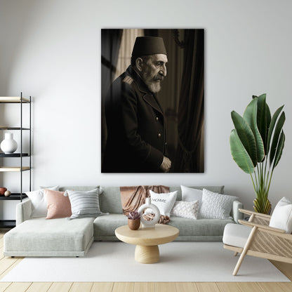 Sultan Abdülhamid Han Yaşlı Dönem Tarihi Portre Cam Tablo