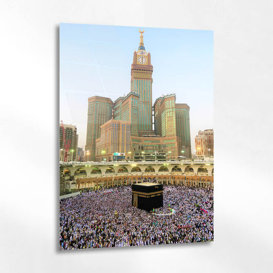 Kabe ve Mescid-i Haram Cam Tablo – Mekke Manzarası