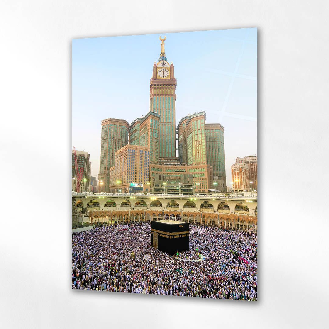 Kabe ve Mescid-i Haram Cam Tablo – Mekke Manzarası
