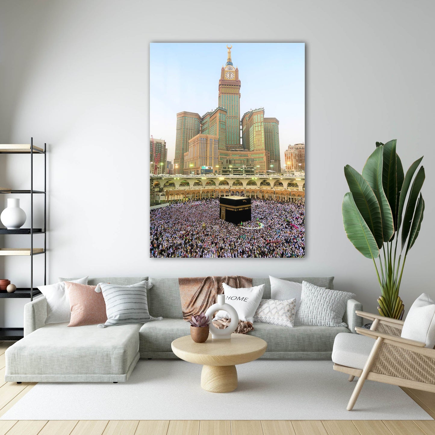 Kabe ve Mescid-i Haram Cam Tablo – Mekke Manzarası