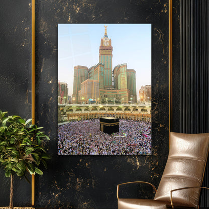 Kabe ve Mescid-i Haram Cam Tablo – Mekke Manzarası