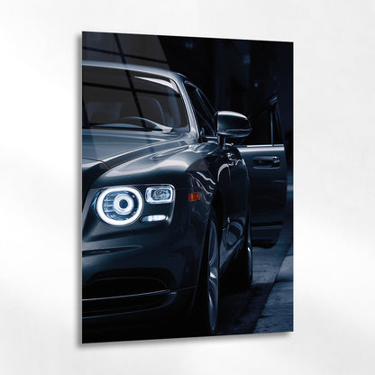 Rolls-Royce Cam Tablo – Lüks Sedan Gece Ön Detay