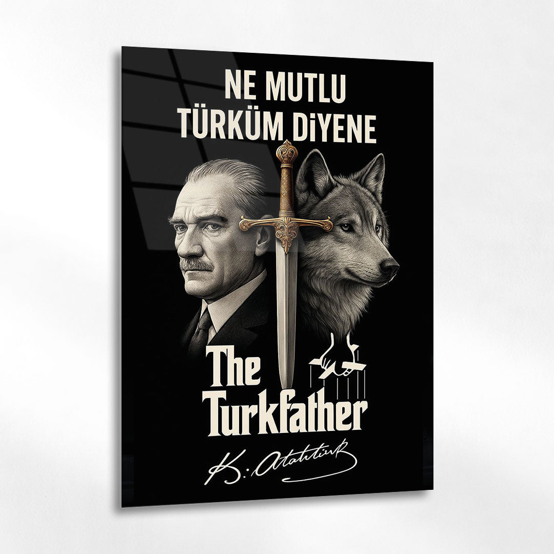 Ne Mutlu Türküm Diyene Atatürk Cam Tablo - 4 mm Temperli Cam Tablo - Ev, ofis dekorasyon