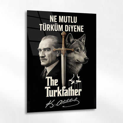 Ne Mutlu Türküm Diyene Atatürk Cam Tablo - 4 mm Temperli Cam Tablo - Ev, ofis dekorasyon