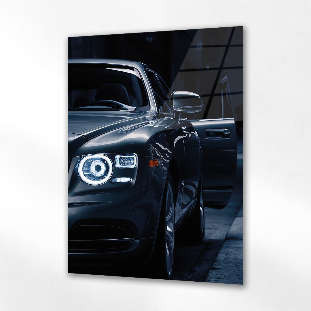 Rolls-Royce Cam Tablo – Lüks Sedan Gece Ön Detay