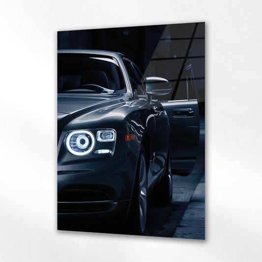 Rolls-Royce Cam Tablo – Lüks Sedan Gece Ön Detay