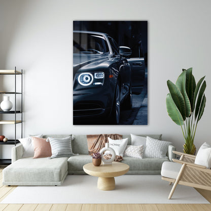 Rolls-Royce Cam Tablo – Lüks Sedan Gece Ön Detay