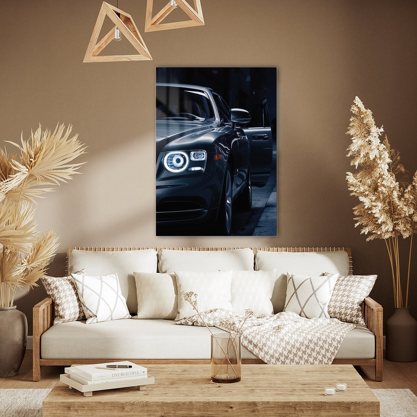 Rolls-Royce Cam Tablo – Lüks Sedan Gece Ön Detay