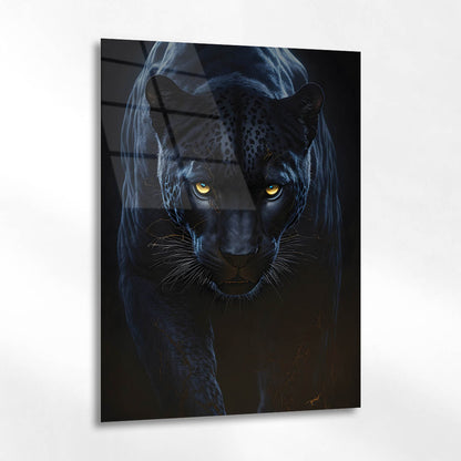 Karanlık Panther Yakın Plan Cam Tablo