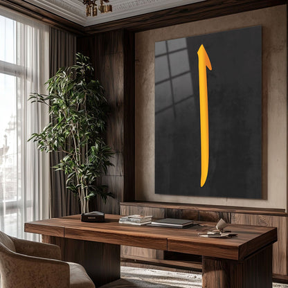 Elif Harfi - Göktürk Alfabesi İ Sembolü Minimal Cam Tablo