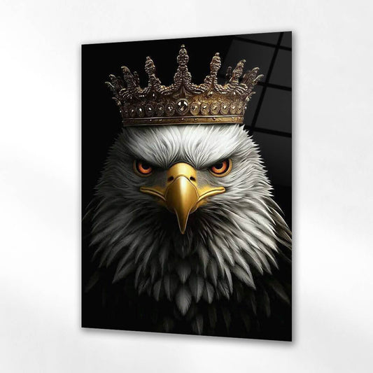 Kral Kartal Taçlı Lüks Portre Cam Tablo