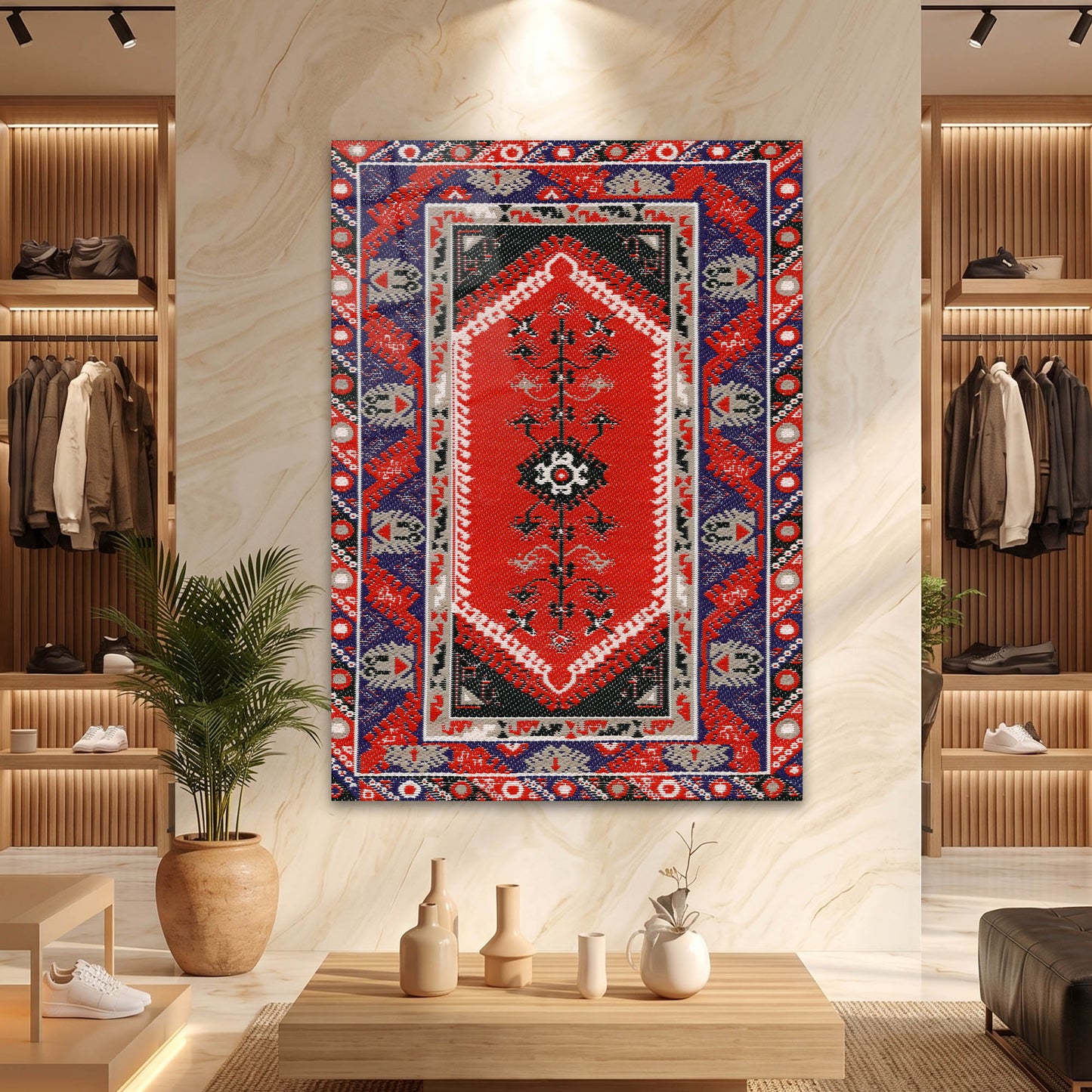 Geleneksel Etnik Kilim Cam Tablo