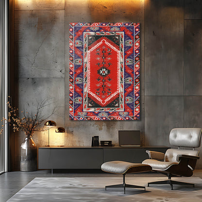 Geleneksel Etnik Kilim Cam Tablo