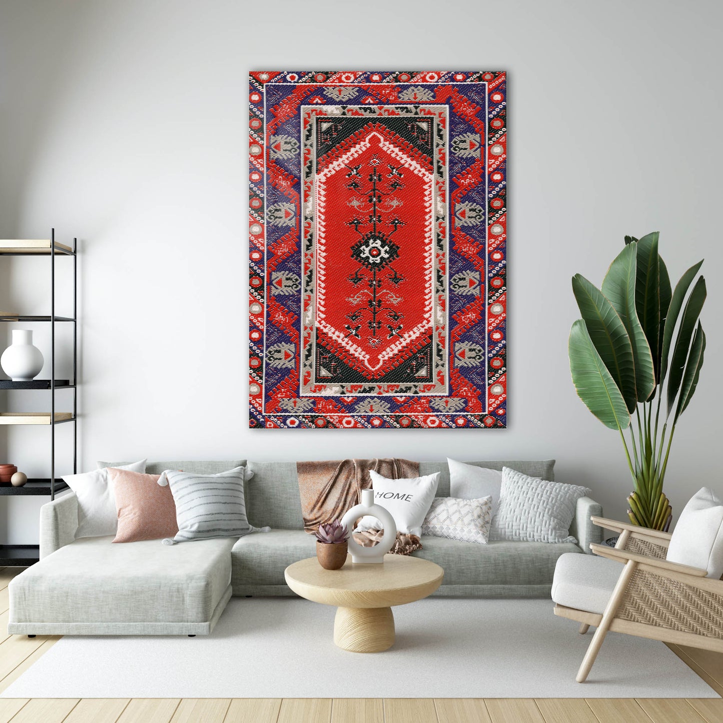 Geleneksel Etnik Kilim Cam Tablo
