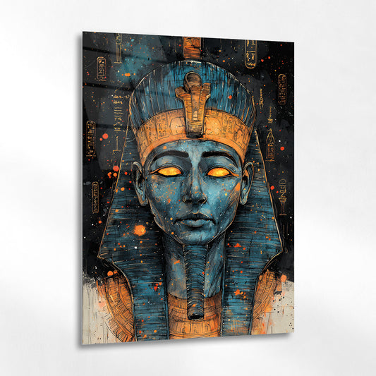 Gizemli Firavun Cam Tablo - 4 mm Temperli Cam Tablo - Ev, ofis dekorasyon