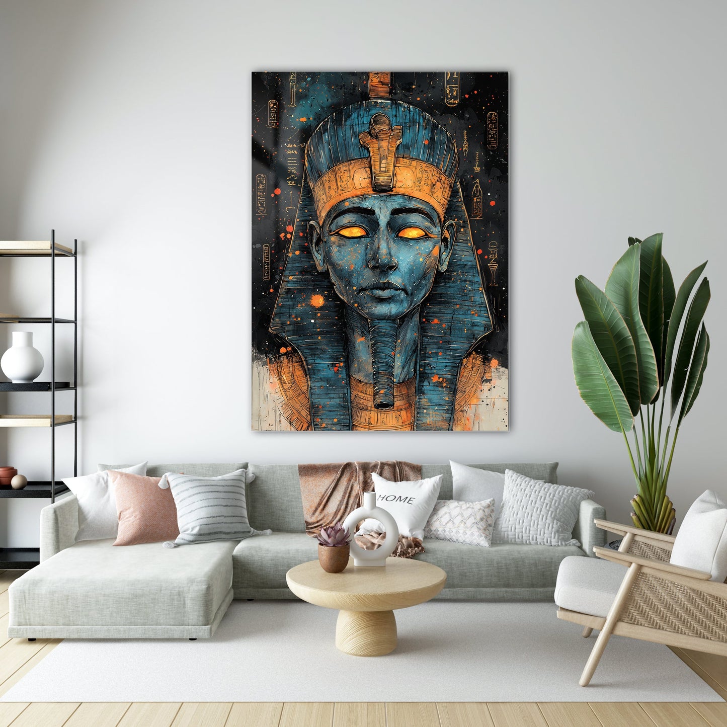 Gizemli Firavun Cam Tablo - 4 mm Temperli Cam Tablo - Ev, ofis dekorasyon