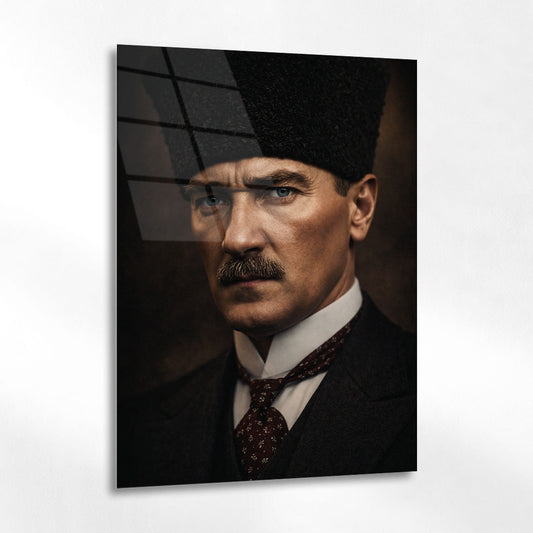 Mustafa Kemal Atatürk Klasik Portre Cam Tablo