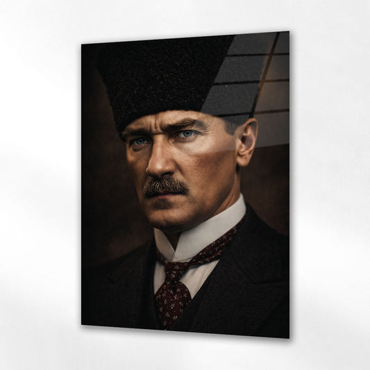 Mustafa Kemal Atatürk Klasik Portre Cam Tablo