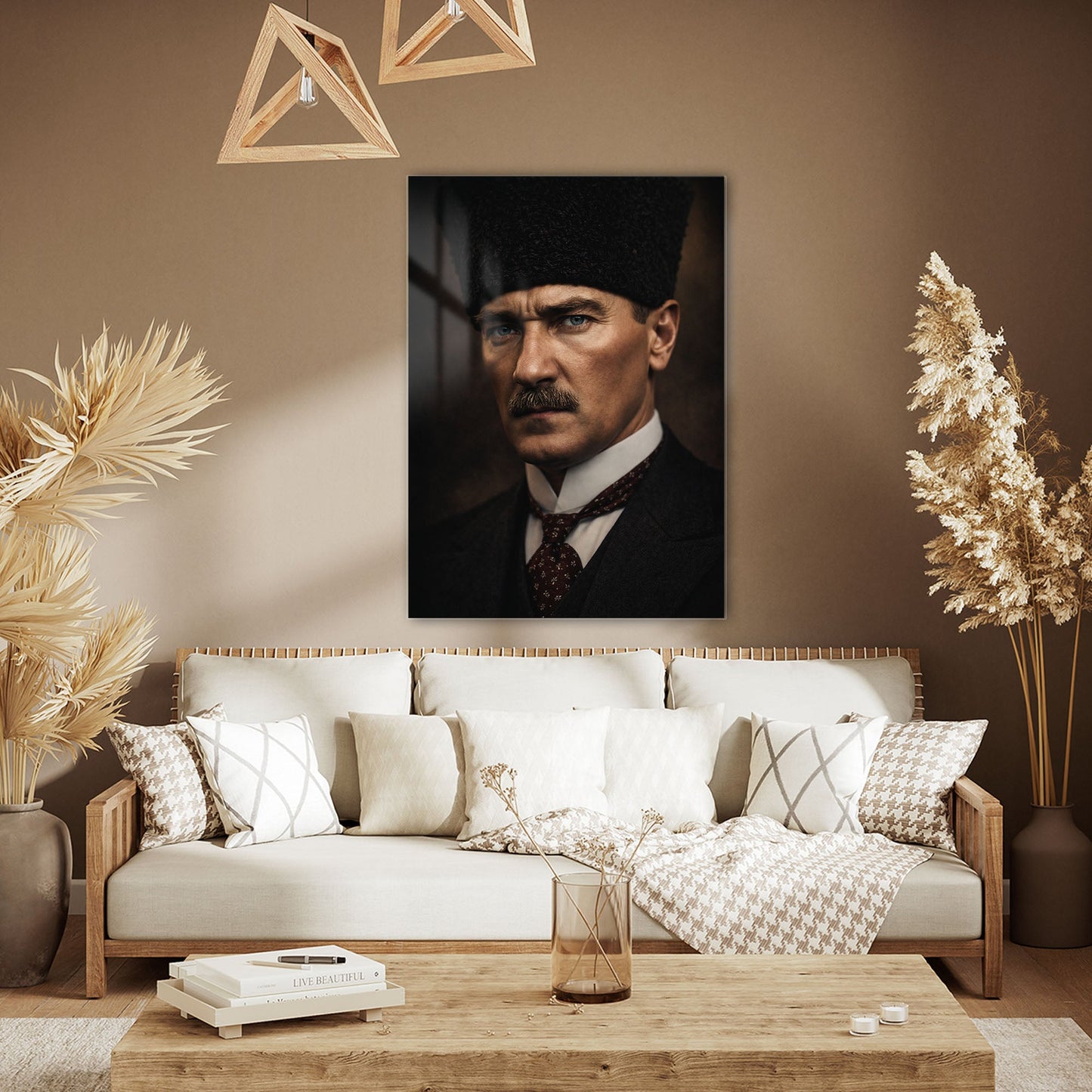 Mustafa Kemal Atatürk Klasik Portre Cam Tablo
