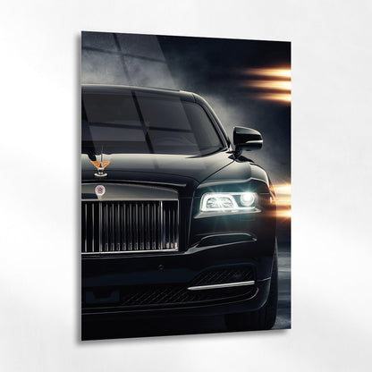 Rolls-Royce Cam Tablo – Lüks Otomobil Ön Görünüm ve Far Detayı