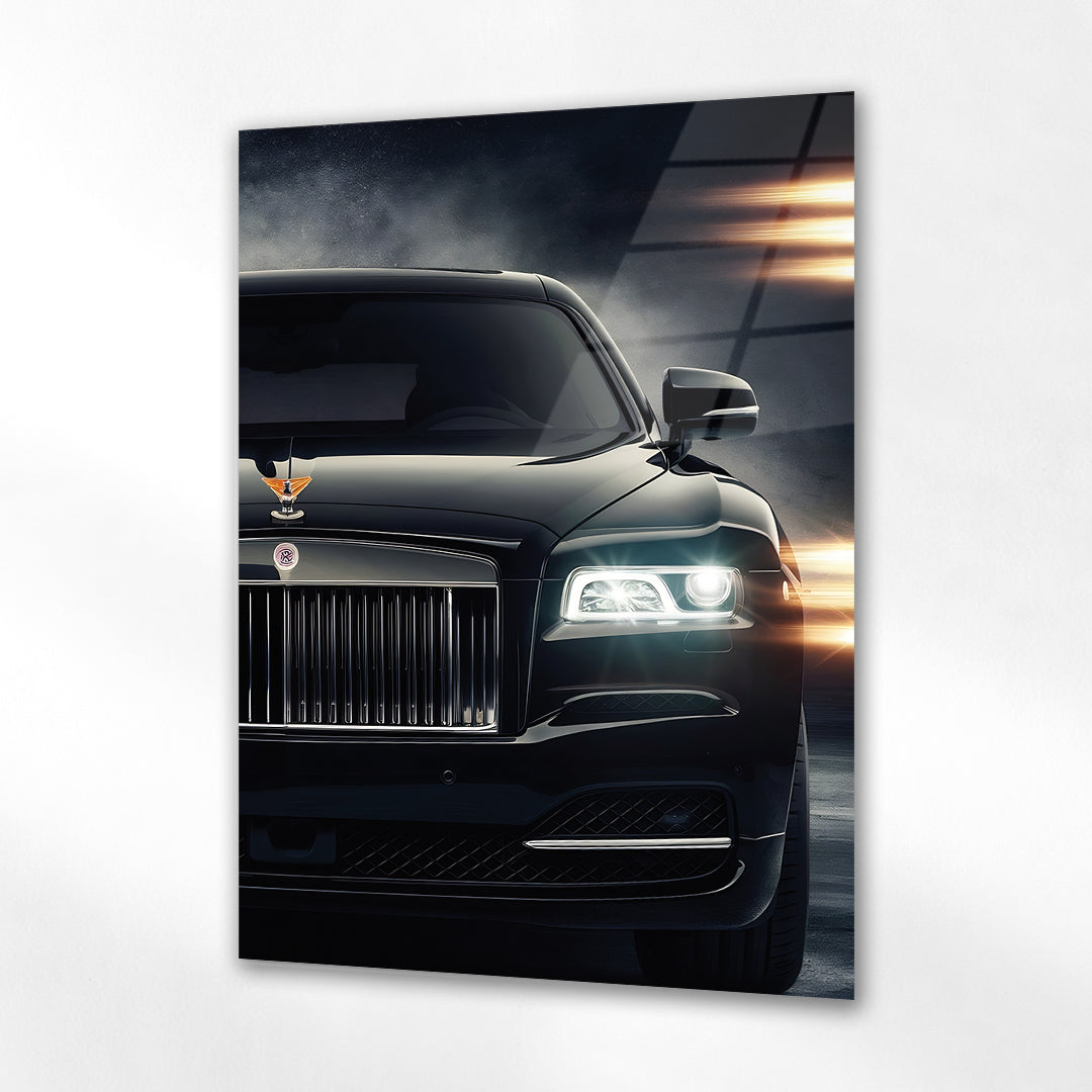 Rolls-Royce Cam Tablo – Lüks Otomobil Ön Görünüm ve Far Detayı