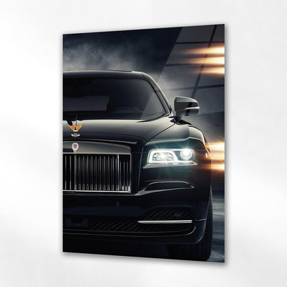 Rolls-Royce Cam Tablo – Lüks Otomobil Ön Görünüm ve Far Detayı