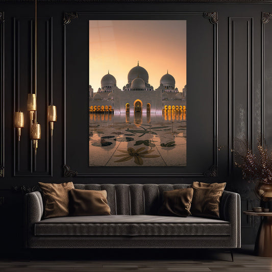 Sheikh Zayed Grand Mosque Glass Wall Painting