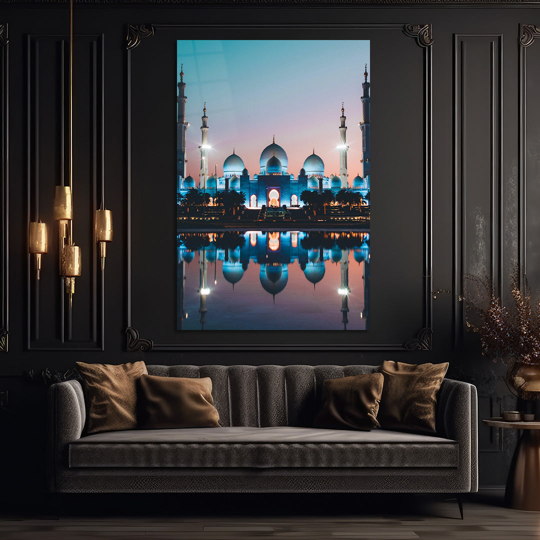 Sheikh Zayed Grand Mosque Glass Wall Painting