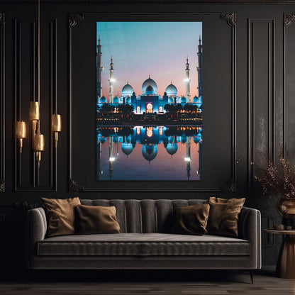 Sheikh Zayed Grand Mosque Glass Wall Painting