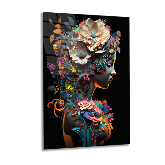 Fading Beauty Portrait glass wall art 