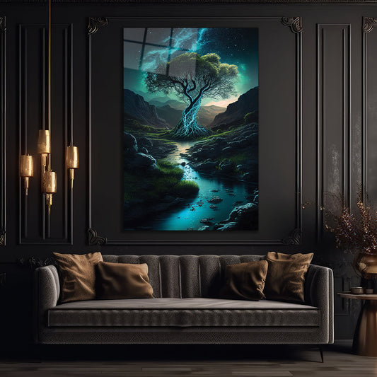 Tree Of Life Modern Wall Art, Tempered Glass Art, Glass Printing, Wall Hanging 